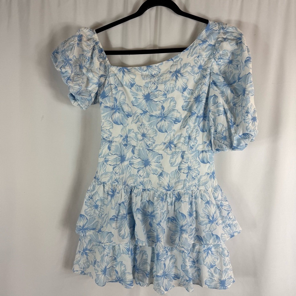 HELLO MOLLY LADYLIKE ETIQUETTE MINI DRESS floral white, light blue Size: M - Picture 6 of 17